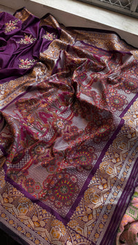 Pure Munga Silk Banarasi Saree with Zardozi, Gotapatti & Pearl Work