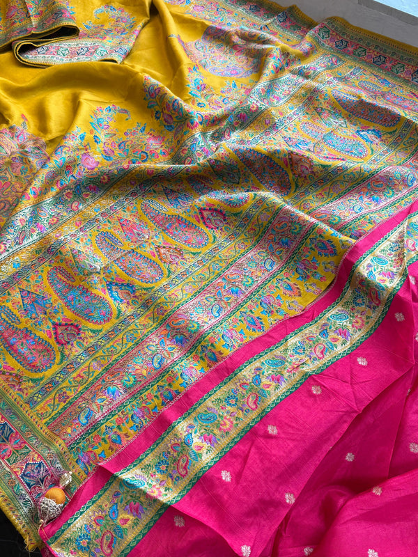 Pure Munga Silk Banarasi Saree with Traditional Meena Weaving