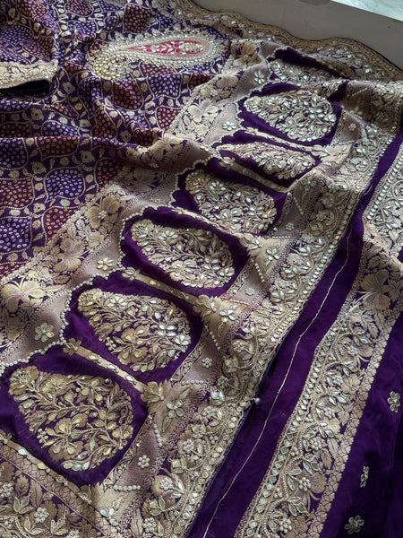Khaddi Georgette Banarasi Saree with Gotapatti & Pearl Work