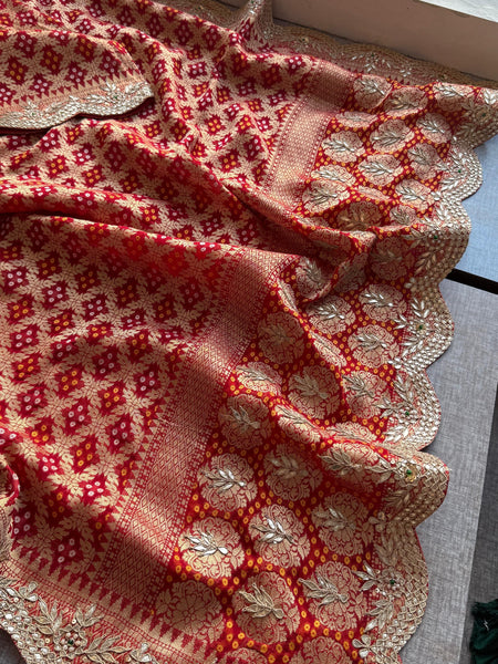 Banarasi Khaddi Georgette Saree with Zardozi & Sequins