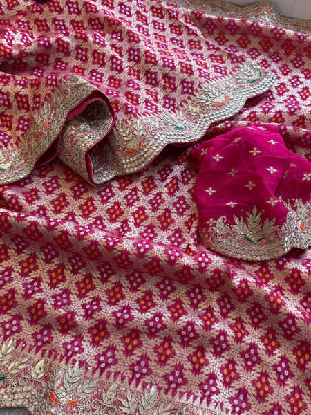 Munga Silk Banarasi Saree with Pearl, Resham & Kutdana