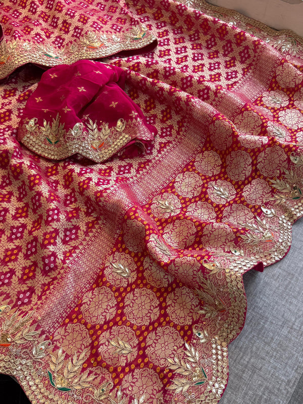 Munga Silk Banarasi Saree with Pearl, Resham & Kutdana