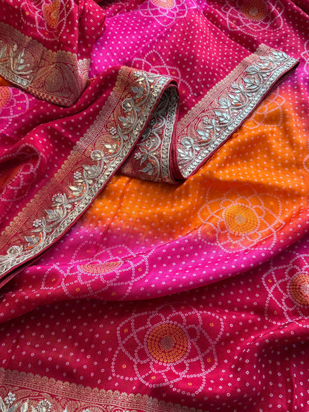 Munga Silk Banarasi Saree with Pearl, Resham & Kutdana