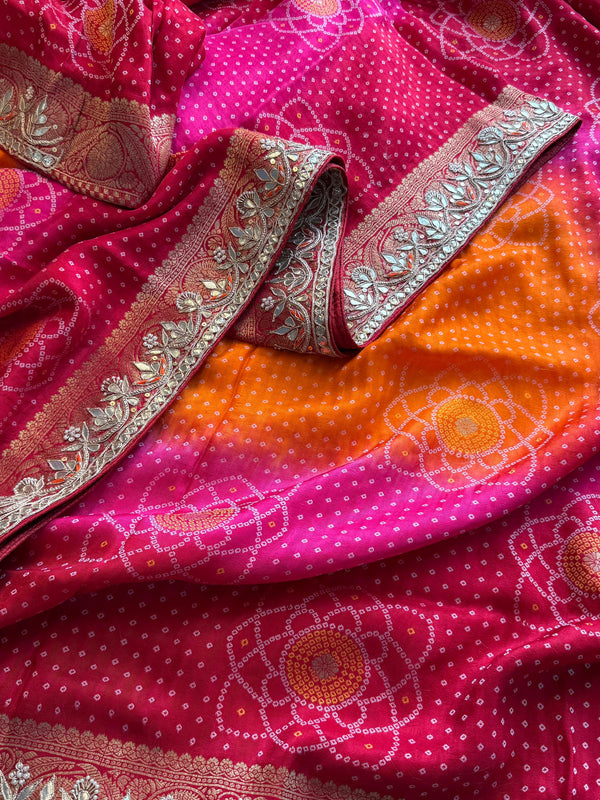 Munga Silk Banarasi Saree with Pearl, Resham & Kutdana