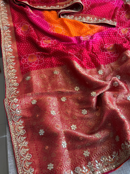 Munga Silk Banarasi Saree with Pearl, Resham & Kutdana